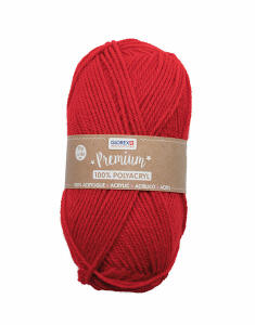 Premium Strickgarn  50g rot, Wolle aus 100% Acryl, ca. 140m, waschbar bis 30°C, Glorex