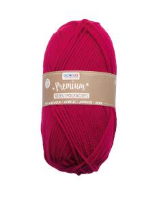Premium Strickgarn 50g fuchsia, Wolle aus 100% Acryl, ca. 140m,