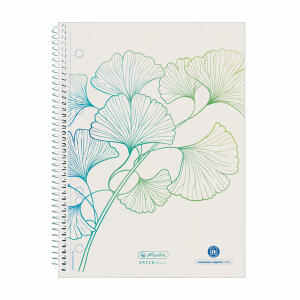 Herlitz Spiralblock A5 GREENline Ginkgo 70 Blatt kariert