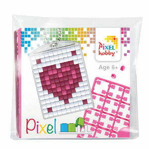 Pixel Schlüsselanhänger  Herz, ab 8 Jahren, Pracht Hobby