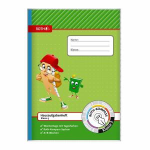 Roth Grundschulaufgabenheft für die 3. Klasse, Schutzumschlag, Innenteil mit farbiger Tageskennzeichnung und Tageszahlen, A & B Wochen, Lernhilfen - Klassenarbeitsplan, 1 Woche 2 Seiten, Format: A5, 96 Seiten