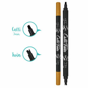 Calli.Brush Pinselstift  TWIN Maple, zwei Kalligrafiespitzen: Die eine 3 mm breite Striche,, die andere schreibt mit einer Doppel-Kontur-Spitze,, Online