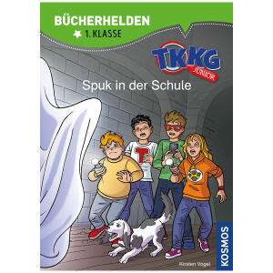 TKKG Junior Spuk in der  Schule, Bücherhelden 1. Klasse, Detektivbuch von Kirsten Vogel,, illustriert von COMICON S.L., 48 Seiten, ab 6 Jahren, Kosmos