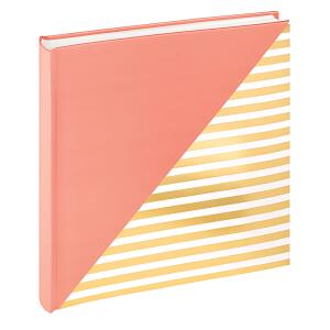Fotoalbum 26x25cm Unite lachsrosa, mit Goldprägung, 50 Seiten