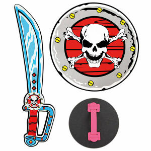 Piratensäbel  mit Schild, aus Schaumstoff, für Kinder geeignet, Widmann