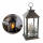 LED Outdoor Laterne Clara  mit Deko 14x14x30cm, aus Kunststoff, mit LED-Kerzen und Dekoration, für Außen,, mit Timerfunktion 4/8h, für 3x AAA Batterien, nicht, enthalten, TÜV Austria geprüft, Leuchtdauer etwa 50 Stunden,, Flower Power Schlaraffenland