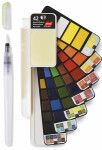Aquarellfächer 42 Farben  mit Wassertankpinsel,...