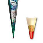 Motiv-Schultüte Hai 85cm eckig Rot(h)-Spitze Tüllverschluss Folie