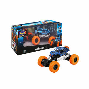 Revell RC Car Destroyer  XS Maßstab 1:18, im Crawler Design, 2.4 GHz Fernsteuerung,, LED-Frontscheinwerfer,Gummibereifung, 5 Batterien AA, erforderlich, nicht enthalten, Revell Control, ab 8, Jahren