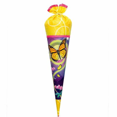 Motiv-Schultüte Stoffwunder Schmetterling 70cm rund Rot(h)-Spitze