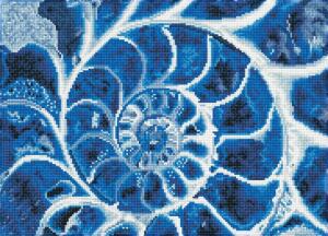 DIAMOND DOTZ 51,5x37cm  Blue Nautilus, zum Kreieren von Motiven mit kleinen Diamanten, Pracht