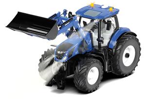 Siku New Holland T7.315 mit Frontlader blau, und App-Steuerung