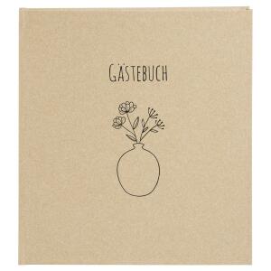 Goldbuch Gästebuch Blumen für Dich braun