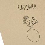 Goldbuch Gästebuch Blumen für Dich braun