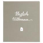 Goldbuch Gästebuch Herzlich Willkommen taupe