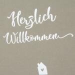 Goldbuch Gästebuch Herzlich Willkommen taupe