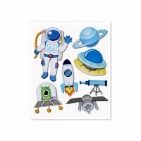 Roth  XXL 3D-Sticker Raumfahrt, 30x30 cm, 7 Teile