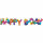 AMSCAN EUROPE  Folienballons Happy Bday  2er regenbogenfarben, 76cmx25cm und 66cmx22cm Amscan