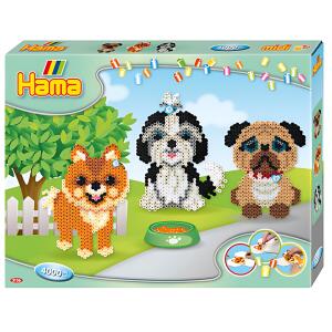 Perlen midi 4000er Geschenkpackung Hunde, Inhalt: 3 Stiftplatten