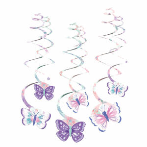 AMSCAN EUROPE  Dekospiralen 61cm 6 Stück  Flutter Butterfly, Amscan
