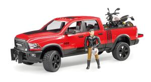 RAM 2500 Power Wagon mit Scrambler Ducati Desert, Desert Sled Fahrer