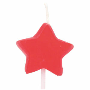 DEPESCHE VERTR.  Motivkerze  Stern rot, zur Dekoration von Kuchen, Torten und mehr, Depesche