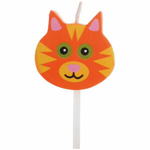 DEPESCHE VERTR.  Motivkerze  Katze orange, zur Dekoration von Kuchen, Torten und mehr, Depesche