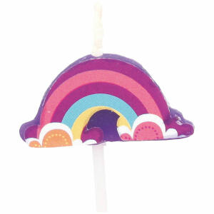 DEPESCHE VERTR.  Motivkerze  Regenbogen, zur Dekoration von Kuchen, Torten und mehr, Depesche