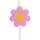 Motivkerze Blume pink gelb, zur Dekoration von Kuchen,