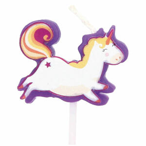 DEPESCHE VERTR.  Motivkerze  Einhorn gelb, zur Dekoration von Kuchen, Torten und mehr, Depesche