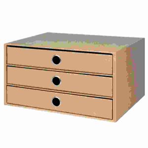 ROESSLER PAPIER  Schubladenbox A4 3er  S.O.H.O. Kraft