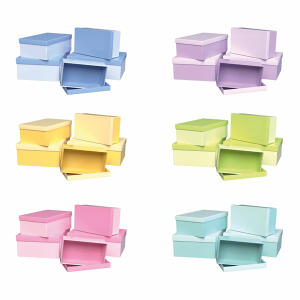 HEKU GMBH  Geschenkboxen uni  5 Stück sortiert 6 Farben, blau, flieder, gelb, maigrün, mint, rosa, HEKU