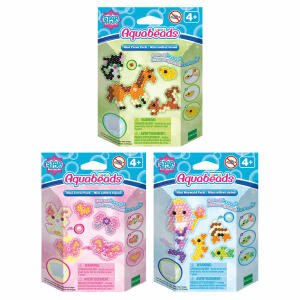 Epoch  Aquabeads Mini Bastelset  3fach sortiert, 180 bunte Bastelperlen, Bastelplatte, Sprüher und, Motiv-Vorlagen, ab 4 Jahren, Epoch