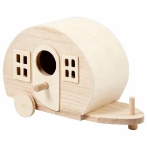 CREATIV COMPANY  Deko Campingwagen  18x8x11cm, aus hellem Holz