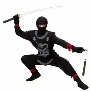 WIDMANN S.R.L.  Kinderkostüm Black Ninja  Gr. 128, Anzug und Maske
