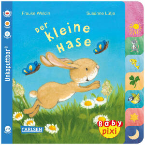 CARLSEN VERLAG  Baby Pixi 97  Der kleine Hase, Bilderbuch mit Register als Blätterhilfe,, von Frauke Weldin und Susanne Lütje,, Material ist wasserfest, schadstoffgeprüft und reißfest,, 16 Seiten, ab 12 Monaten, Carlsen Verlag