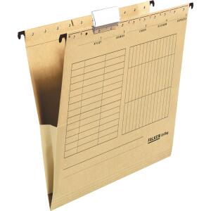 Falken Falken Hängetasche UniReg, 230g/m²-Kraftkarton, mit Leinenfröschen, 5er Poly braun