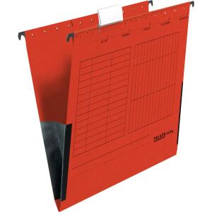 Falken Falken Hängetasche UniReg, 230g/m²-Kraftkarton, mit Leinenfröschen, 5er Poly rot