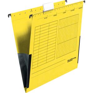 Falken Falken Hängetasche UniReg, 230g/m²-Kraftkarton, mit Leinenfröschen, 5er Poly gelb
