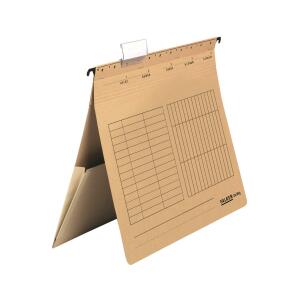 Falken Falken Hängehefter UniReg, 230g/m²-Kraftkarton, kaufm. Heftung, mit Tasche, 5er Poly braun