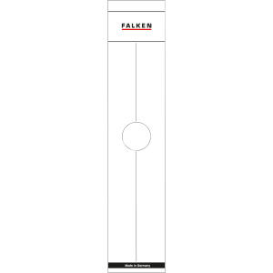 Falken Falken Rückenschild selbstklebend, breit, 60 x 290mm, für Hängeordner, 10er Poly weiß
