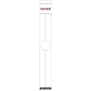Falken Falken Rückenschild selbstklebend, schmal, 36 x 290mm, für Hängeordner, 10er Poly weiß