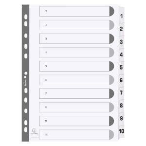 Exacompta Register A5 Karton 10tlg 1-10 weiss