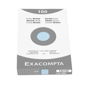 Exacompta Karteikarten 125x200 kar blau 100St