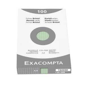 Exacompta Karteikarten 125x200 kar grün 100St