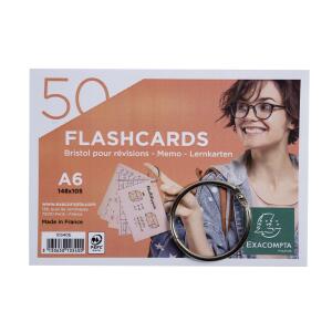 Exacompta Flashcards A6 lin 50St/Pk sort