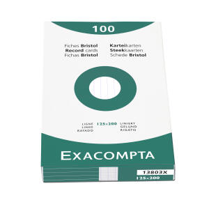 Exacompta Karteikarten 125x200 lin weiß 100St