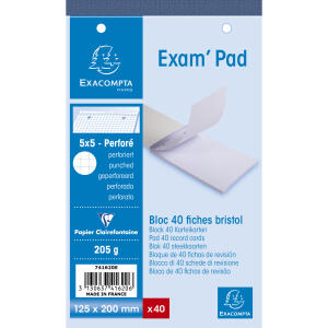 Exacompta Block 40 Karteikarten 125x200 kar