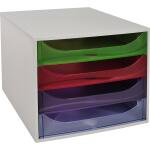 Exacompta ECOBOX mit 4 Laden grau/harlekin trans.