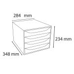 Exacompta ECOBOX mit 4 Laden grau/harlekin trans.